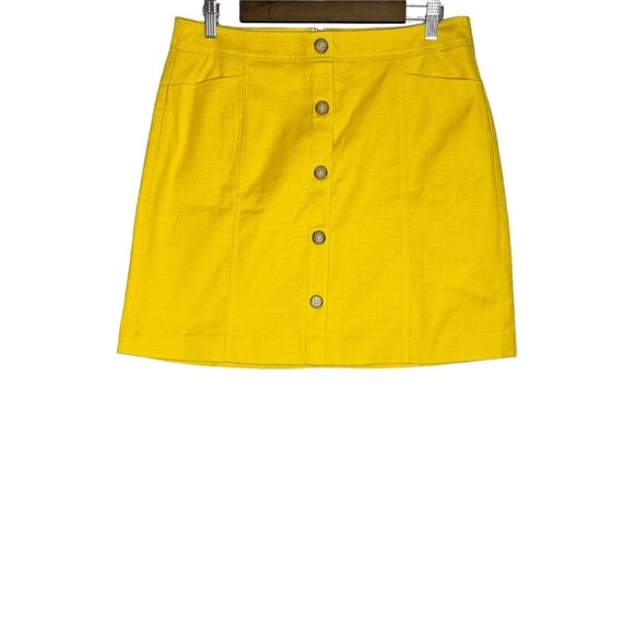 Loft Women's NWT‎ Yellow Mini Skirt Size 10 with Pockets - Picture 1 of 9